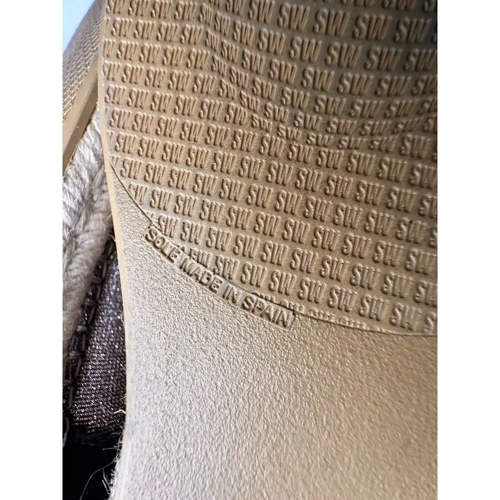 Stuart‎ Weitzman Metallic High Top Lace Up Espadrille Sneakers 9.5